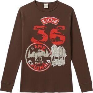 Carters Watch the Wear Boys Brown Waffle Knit Camp Columbia Thermal Shirt Large‎